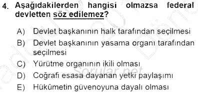 Anayasa 1 2015 - 2016 Dönem Sonu Sınavı 4.Soru