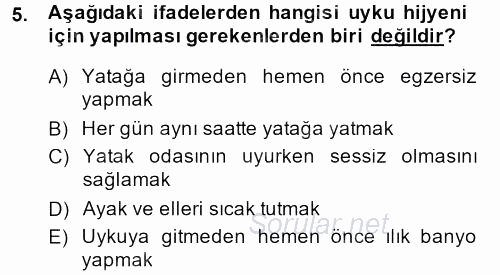 Temel Sağlık Hizmetleri 2014 - 2015 Dönem Sonu Sınavı 5.Soru