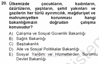 Sosyal Politika 1 2012 - 2013 Ara Sınavı 20.Soru