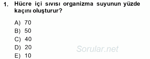 Temel Veteriner Biyokimya 2014 - 2015 Dönem Sonu Sınavı 1.Soru