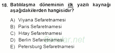Yeni Türk Edebiyatına Giriş 1 2014 - 2015 Ara Sınavı 18.Soru