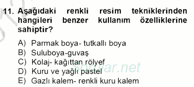 Görsel Sanatlar Eğitimi 2012 - 2013 Dönem Sonu Sınavı 11.Soru