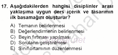 Görsel Sanatlar Eğitimi 2012 - 2013 Dönem Sonu Sınavı 17.Soru