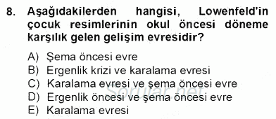 Görsel Sanatlar Eğitimi 2012 - 2013 Dönem Sonu Sınavı 8.Soru