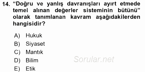 Sosyal Bilimlerde Araştırma Yöntemleri 2017 - 2018 3 Ders Sınavı 14.Soru