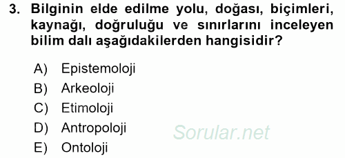 Sosyal Bilimlerde Araştırma Yöntemleri 2017 - 2018 3 Ders Sınavı 3.Soru