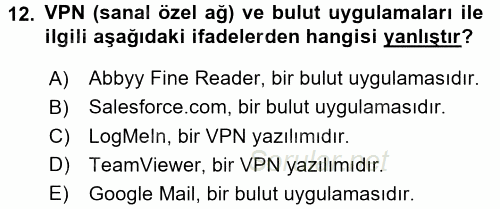 Uluslararası Lojistik 2016 - 2017 Dönem Sonu Sınavı 12.Soru
