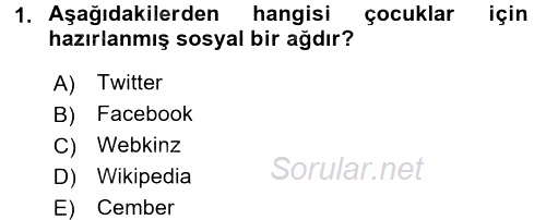 E-İş Süreçleri 2016 - 2017 3 Ders Sınavı 1.Soru