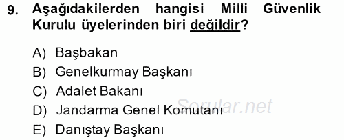 Temel İdare Hukuku 2013 - 2014 Ara Sınavı 9.Soru