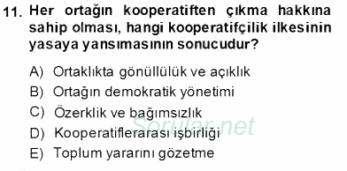 Konut Yapı Kooperatifçiliği 2013 - 2014 Ara Sınavı 11.Soru