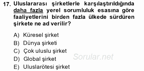 Uluslararası Kamu Maliyesi 2014 - 2015 Dönem Sonu Sınavı 17.Soru