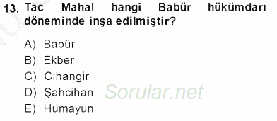 Orta Asya Türk Tarihi 2014 - 2015 Dönem Sonu Sınavı 13.Soru