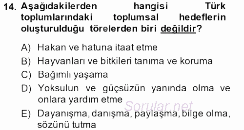 Eğitim Felsefesi 2013 - 2014 Dönem Sonu Sınavı 14.Soru