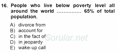 İleri Okuma Ve Yazma Becerileri 1 2012 - 2013 Ara Sınavı 16.Soru