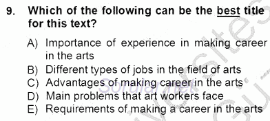 İleri Okuma Ve Yazma Becerileri 1 2012 - 2013 Ara Sınavı 9.Soru