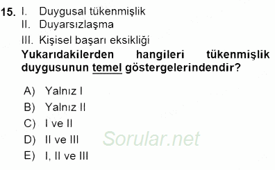 Öğretmenlikte Mesleki Gelişim 2015 - 2016 Dönem Sonu Sınavı 15.Soru