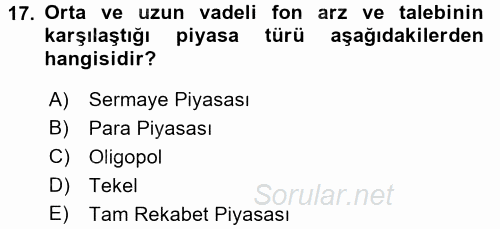 Genel Muhasebe 2 2016 - 2017 3 Ders Sınavı 17.Soru