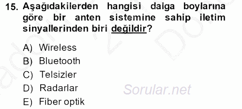 Radyo ve Televizyon Stüdyoları 2013 - 2014 Dönem Sonu Sınavı 15.Soru