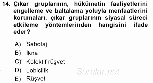 Kamu Ekonomisi 2 2016 - 2017 Ara Sınavı 14.Soru