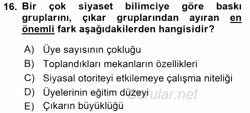 Kamu Ekonomisi 2 2016 - 2017 Ara Sınavı 16.Soru