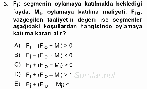 Kamu Ekonomisi 2 2016 - 2017 Ara Sınavı 3.Soru