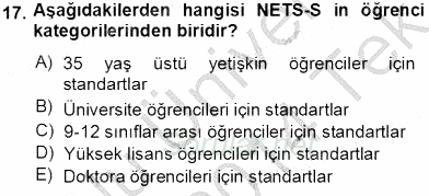 İng. Öğretmenliğinde Öğretim Teknolojileri Ve Materyal Tasarımı 1 2013 - 2014 Tek Ders Sınavı 17.Soru