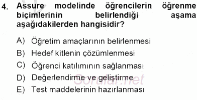 İng. Öğretmenliğinde Öğretim Teknolojileri Ve Materyal Tasarımı 1 2013 - 2014 Tek Ders Sınavı 4.Soru