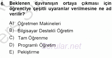 İng. Öğretmenliğinde Öğretim Teknolojileri Ve Materyal Tasarımı 1 2013 - 2014 Tek Ders Sınavı 6.Soru