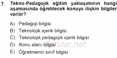 İng. Öğretmenliğinde Öğretim Teknolojileri Ve Materyal Tasarımı 1 2013 - 2014 Tek Ders Sınavı 7.Soru