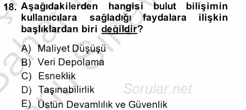 Temel Bilgi Teknolojileri 2 2014 - 2015 Dönem Sonu Sınavı 18.Soru