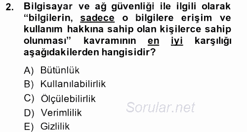 Temel Bilgi Teknolojileri 2 2014 - 2015 Dönem Sonu Sınavı 2.Soru Temel Bilgi Teknolojileri 2 2014 - 2015 Dönem Sonu Sınavı 2.Soru