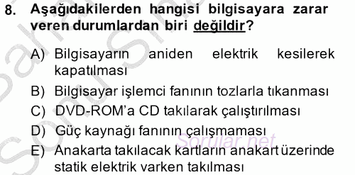 Temel Bilgi Teknolojileri 2 2014 - 2015 Dönem Sonu Sınavı 8.Soru Temel Bilgi Teknolojileri 2 2014 - 2015 Dönem Sonu Sınavı 8.Soru