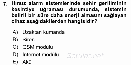 Güvenlik Sistemleri 2017 - 2018 Ara Sınavı 7.Soru