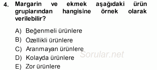 İşletme Fonksiyonları 2013 - 2014 Dönem Sonu Sınavı 4.Soru