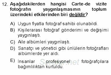 Fotoğraf Tarihi 2013 - 2014 Ara Sınavı 12.Soru