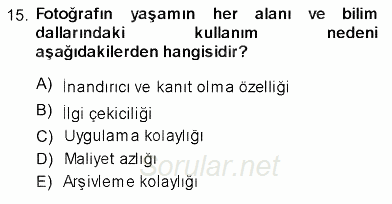Fotoğraf Tarihi 2013 - 2014 Ara Sınavı 15.Soru
