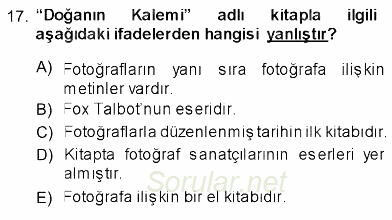 Fotoğraf Tarihi 2013 - 2014 Ara Sınavı 17.Soru