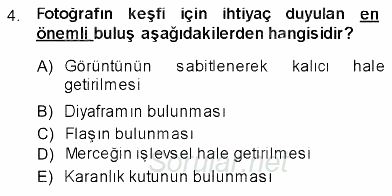 Fotoğraf Tarihi 2013 - 2014 Ara Sınavı 4.Soru