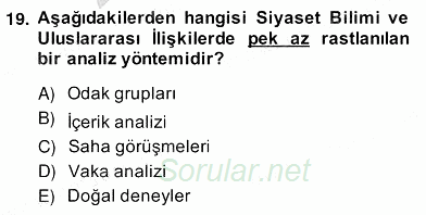 Küreselleşme ve Kültürlerarası İletişim 2013 - 2014 Ara Sınavı 19.Soru