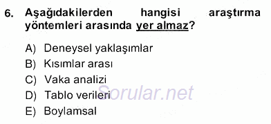 Küreselleşme ve Kültürlerarası İletişim 2013 - 2014 Ara Sınavı 6.Soru