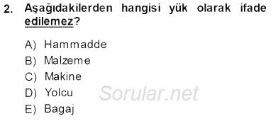 Turizm Ulaştırması 2014 - 2015 Ara Sınavı 2.Soru