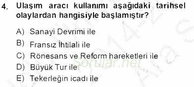 Turizm Ulaştırması 2014 - 2015 Ara Sınavı 4.Soru