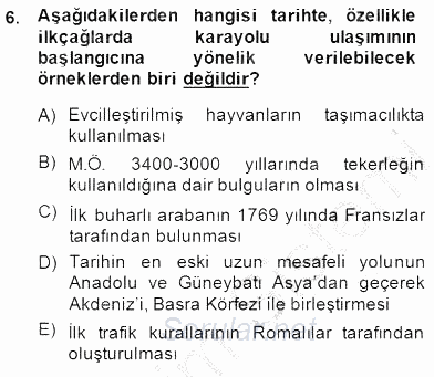 Turizm Ulaştırması 2014 - 2015 Ara Sınavı 6.Soru