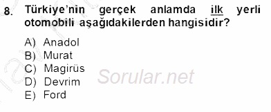 Turizm Ulaştırması 2014 - 2015 Ara Sınavı 8.Soru