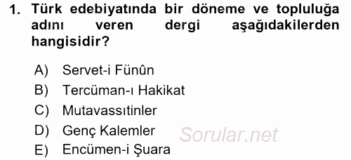 Türk Basın Tarihi 2016 - 2017 Ara Sınavı 1.Soru