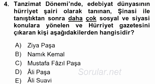 Türk Basın Tarihi 2016 - 2017 Ara Sınavı 4.Soru