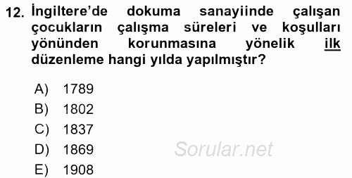 Sosyal Politika 2016 - 2017 Ara Sınavı 12.Soru