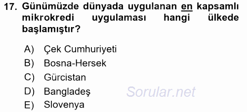 Sosyal Politika 2016 - 2017 Ara Sınavı 17.Soru