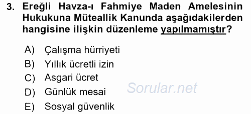 Sosyal Politika 2016 - 2017 Ara Sınavı 3.Soru