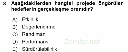 Tarımsal Yapılar ve Sulama 2016 - 2017 Dönem Sonu Sınavı 8.Soru